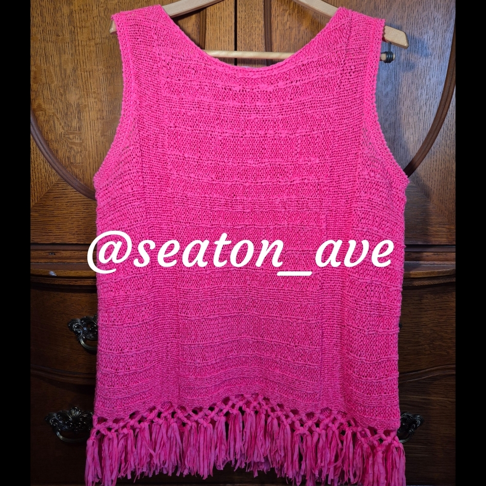 Lilly Pulitzer Sleeveless Knit Top with Fringe
